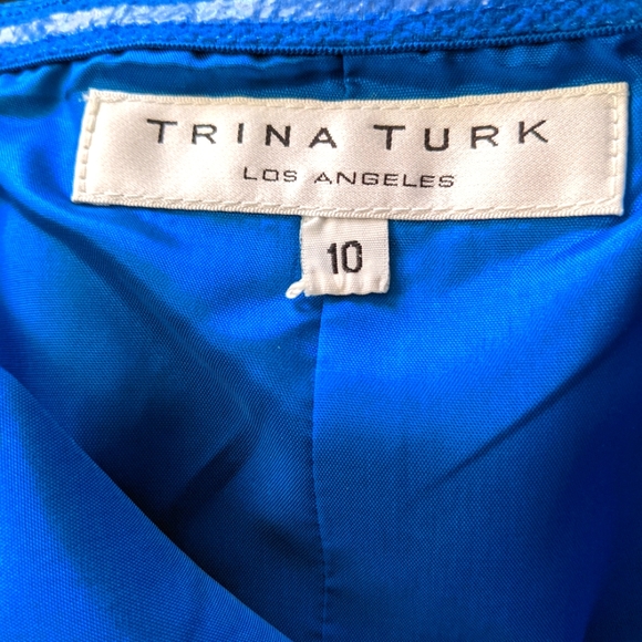 👗Trina Turk Strapless Peacock Blue Cocktail Dress- Size 10 - Picture 6 of 10